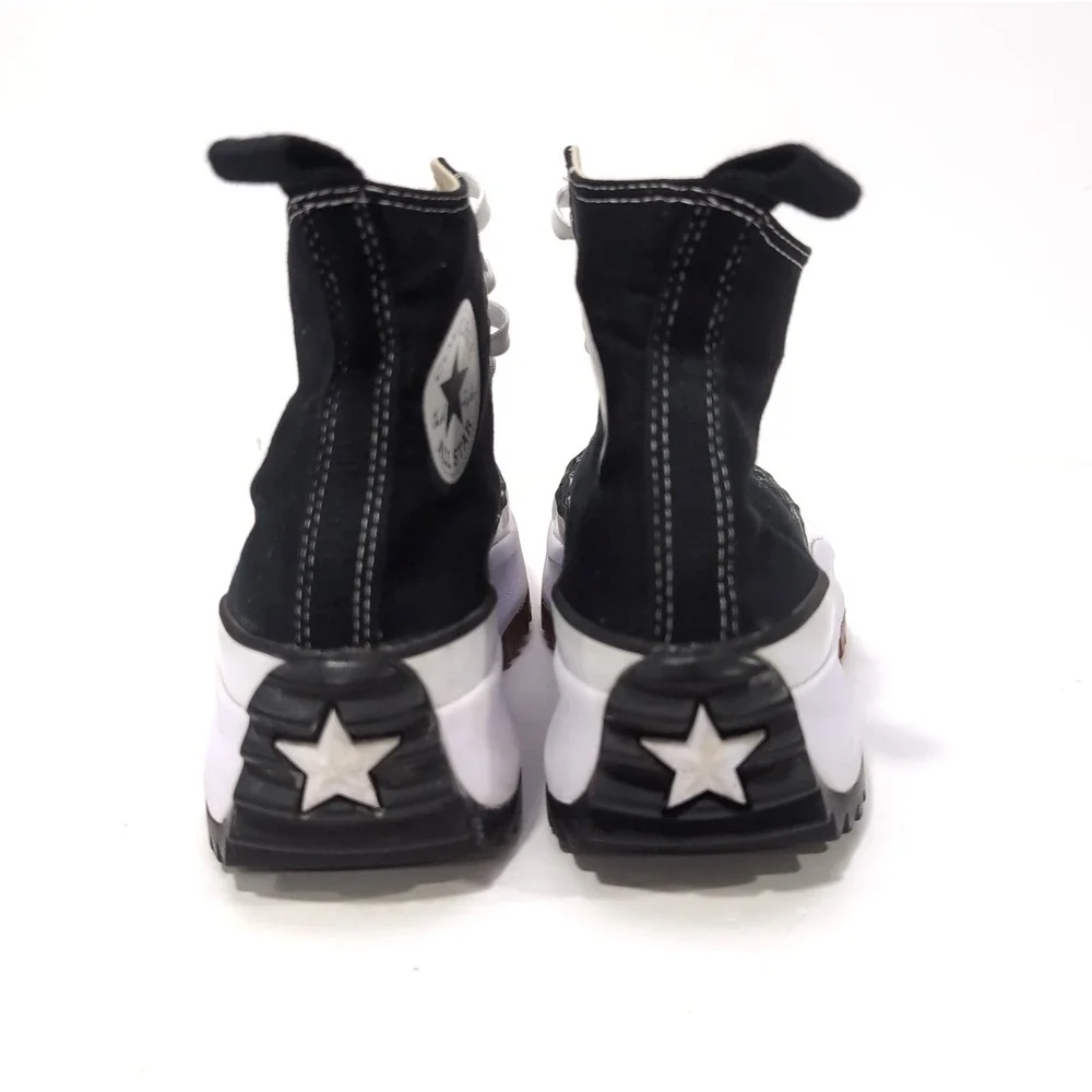 Converse Run Star Hike High Top Platform Sneakers Womens 8.5 Mens 7 Black White - Picture 5 of 16